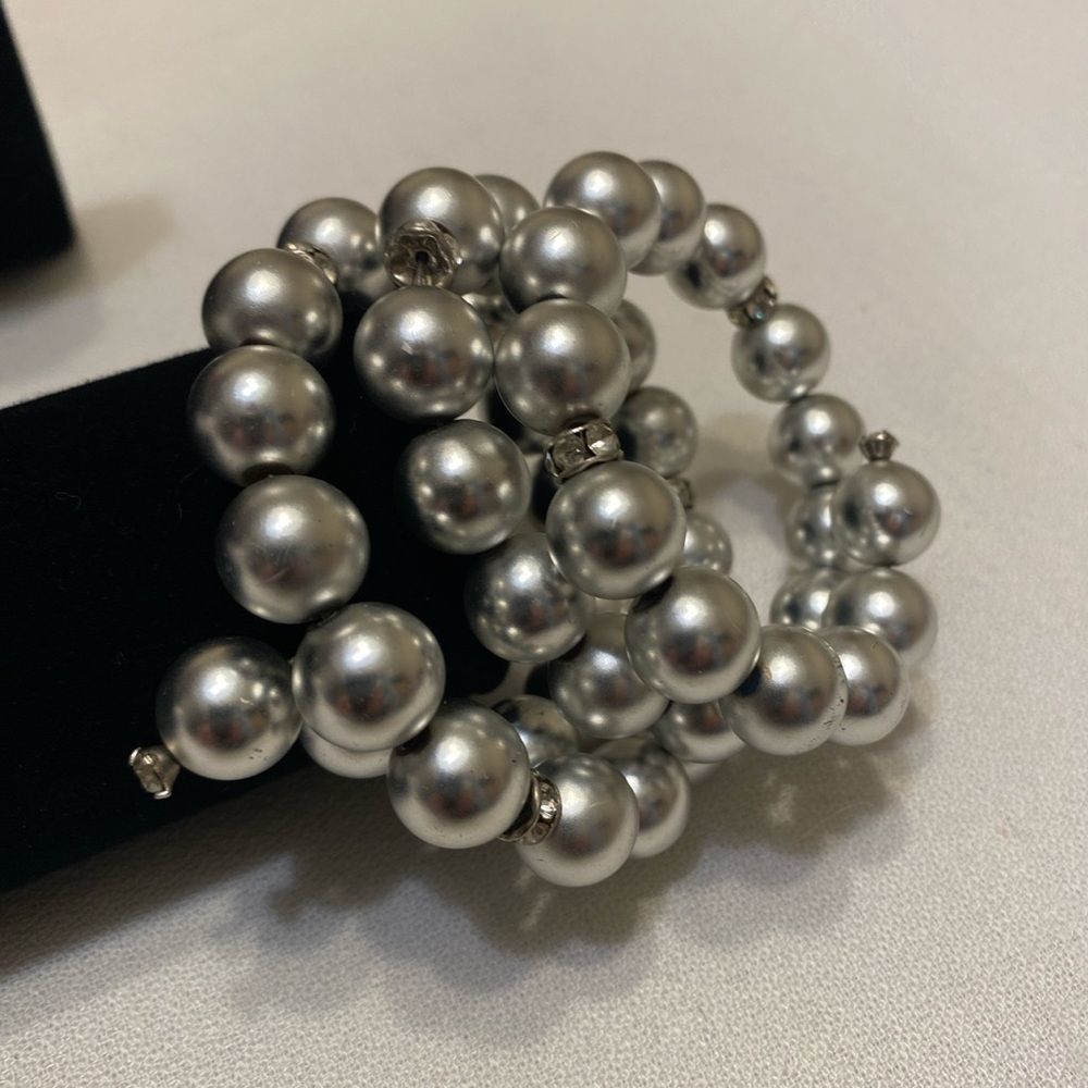 Vintage Silver Ball And Rhinestone Wrap Set - Picture 9 of 12